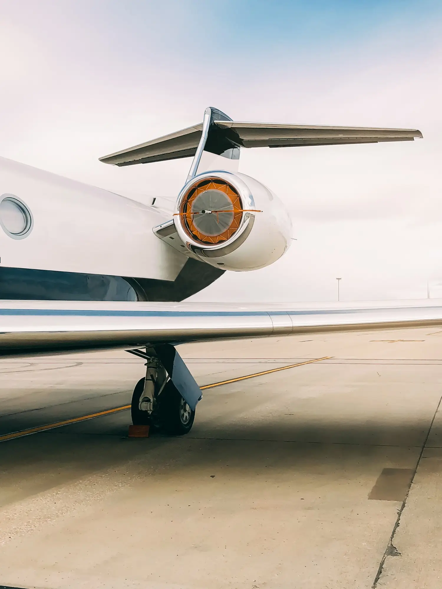 Farnborough Taxi Private jet on the tarmac with a ground support vehicle
